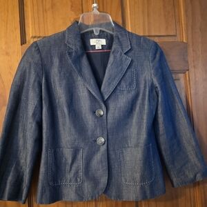 LOFT Women's Dark Blue Denim Blazer